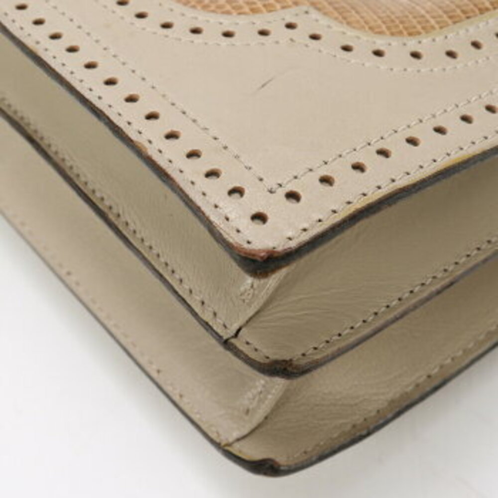 Yves Saint Laurent YSL Beige Tan lizard leather shoulder bag tote handbag ELM - Picture 9 of 14